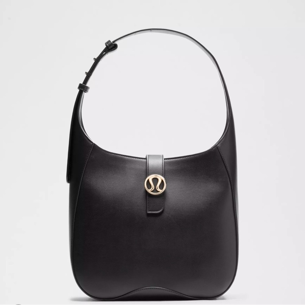 lululemon athletica Black Shoulder Bag with Gold Accent